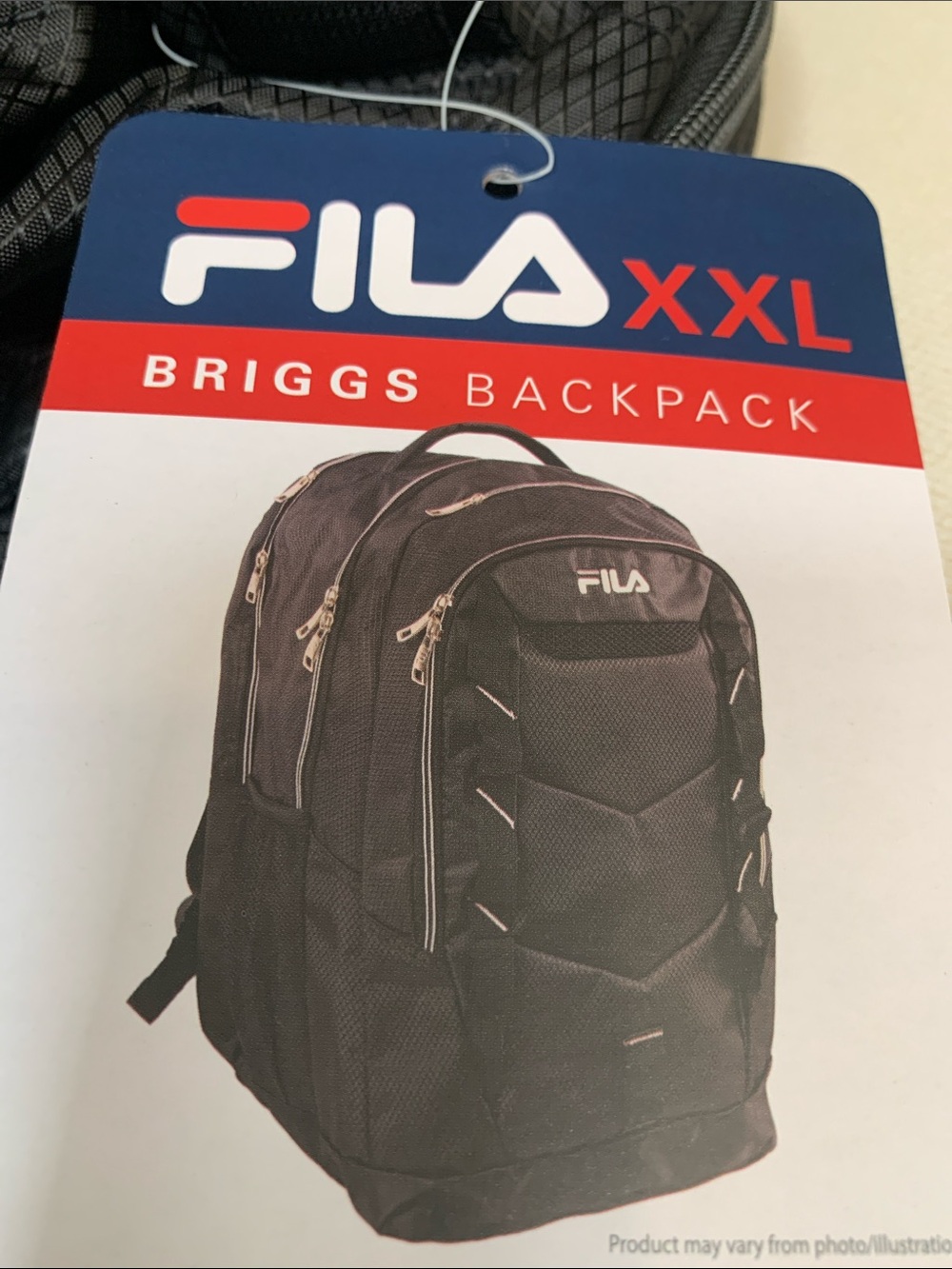 Fila Black Men's Backpack with Padded Straps